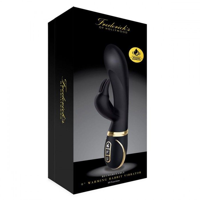 Черный вибратор-кролик с эффектом нагрева Warming Rabbit Vibrator 2