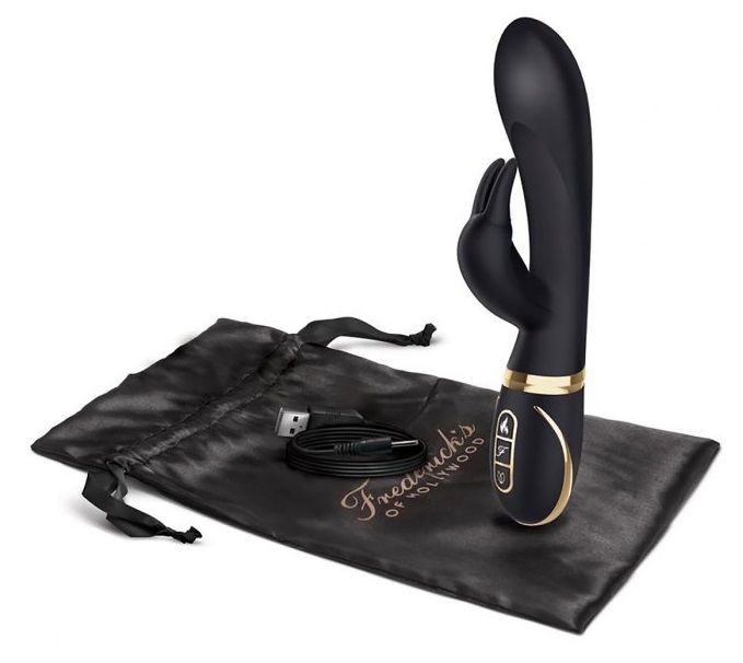 Черный вибратор-кролик с эффектом нагрева Warming Rabbit Vibrator 1