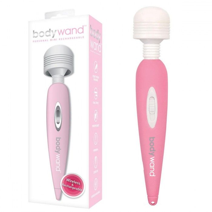 Розово-белый перезаряжаемый жезловый вибратор Personal Mini Rechargeable 2