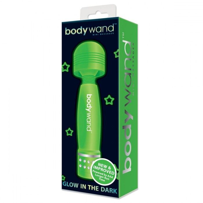 Светящийся в темноте жезловый мини-вибратор с кристаллами Mini Massager Glow In The Dark 3