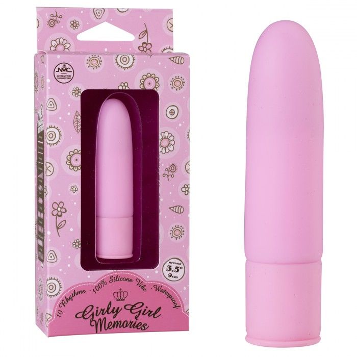 Розовый силиконовый мини-вибратор - 10 см. 2