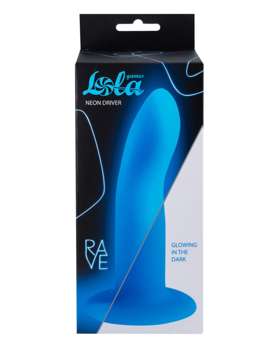 Синий, светящийся в темноте стимулятор Neon Driver - 13,3 см. 3