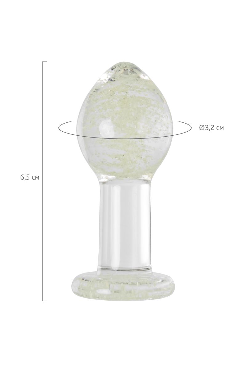 Прозрачная, светящаяся в темноте анальная втулка - 6,5 см. 7