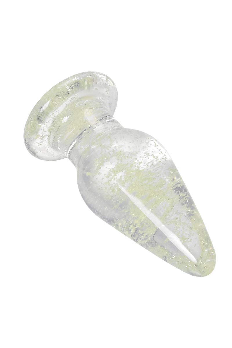 Прозрачная, светящаяся в темноте анальная втулка - 9,8 см. 3