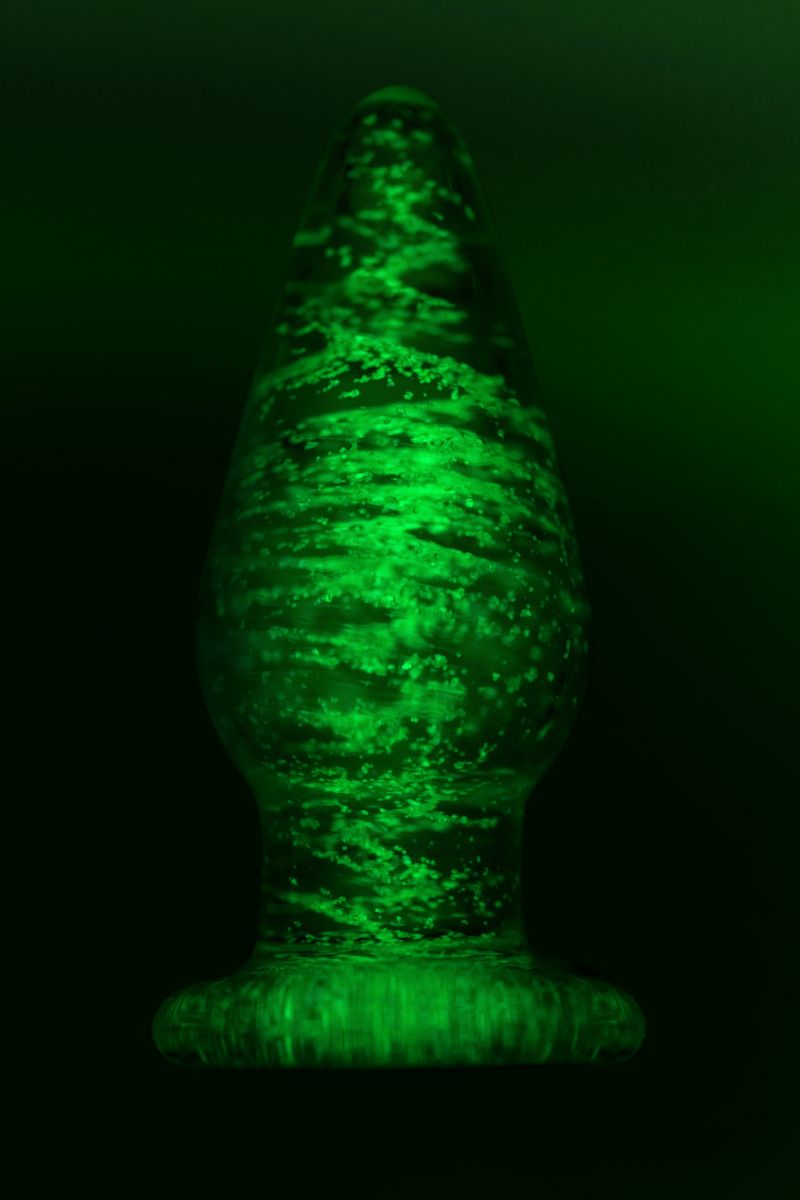 Прозрачная, светящаяся в темноте анальная втулка - 9,8 см. 8
