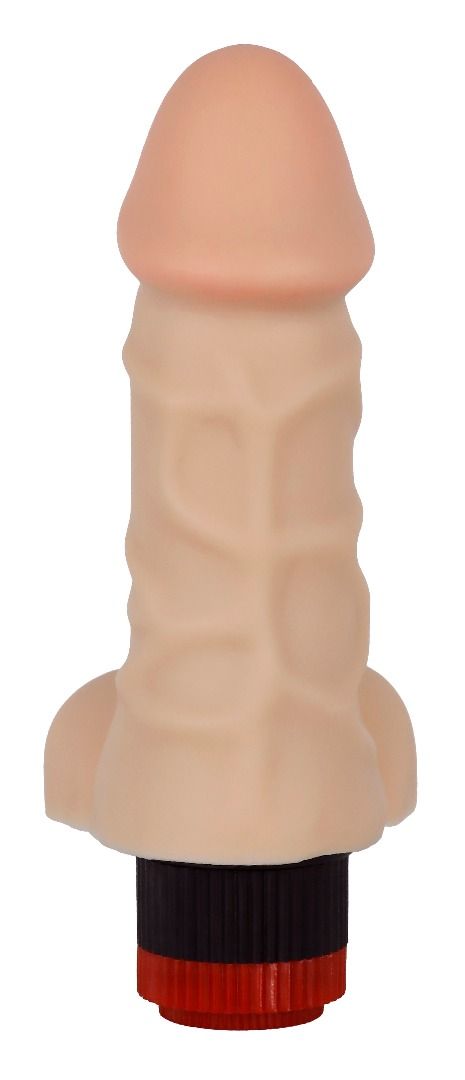 Телесный реалистичный вибратор с мошонкой - 16,5 см. 4