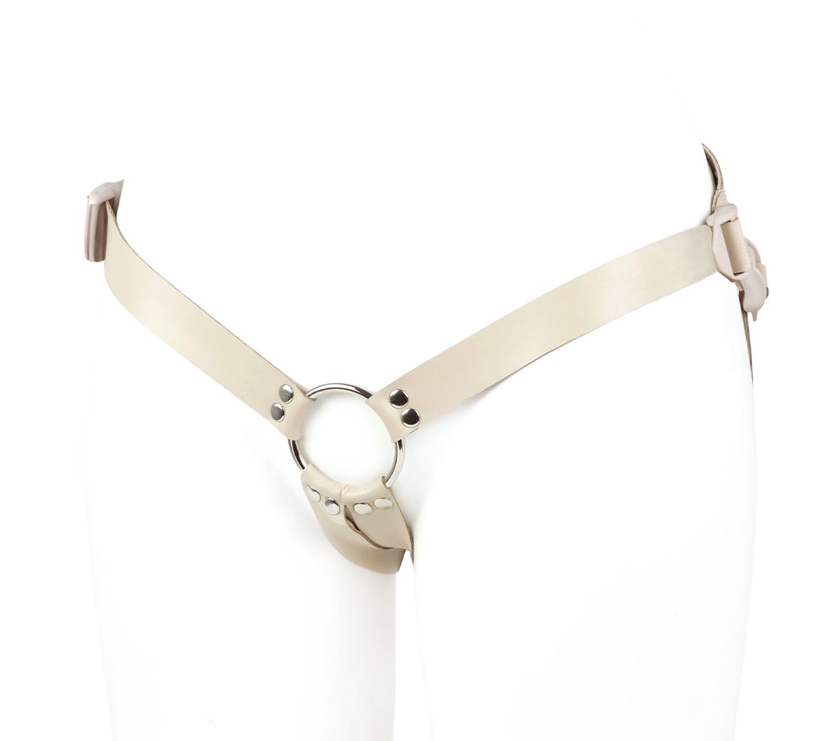 Поясной фаллоимитатор с мошонкой телесного цвета - 18 см. 3