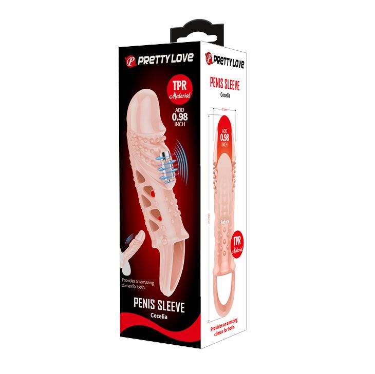 Телесная насадка с вибрацией Cecelia - 18,5 см. 7