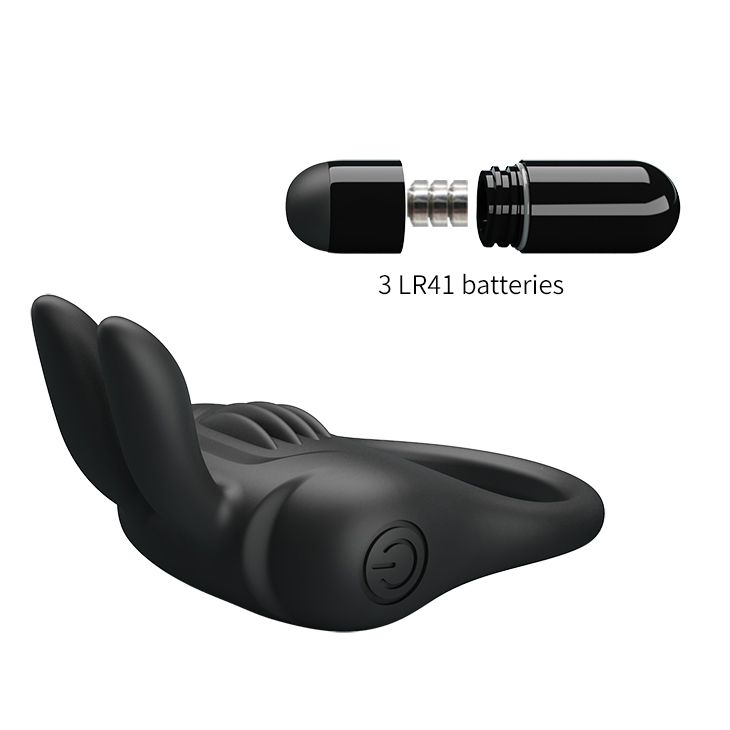 Черное эрекционное кольцо с вибрацией Davion 4