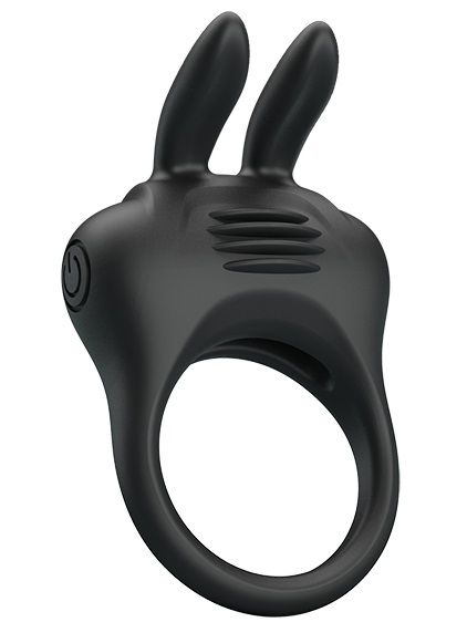 Черное эрекционное кольцо с вибрацией Davion 1