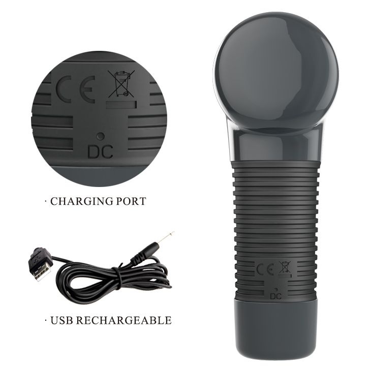 Темно-серый клиторальный вибромассажер Magic Gun - 19,9 см. 7