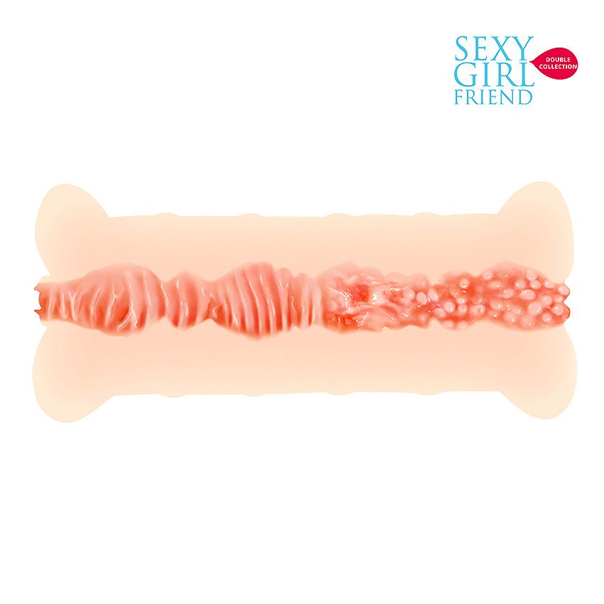 Телесный вибромастурбатор-вагина с комплектом эрекционных колец 3