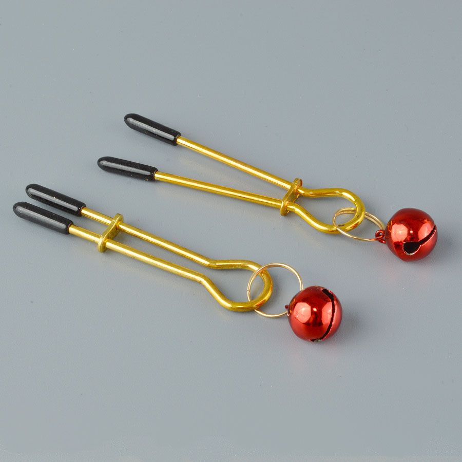 Золотистые зажимы с колокольчиками Gold 2