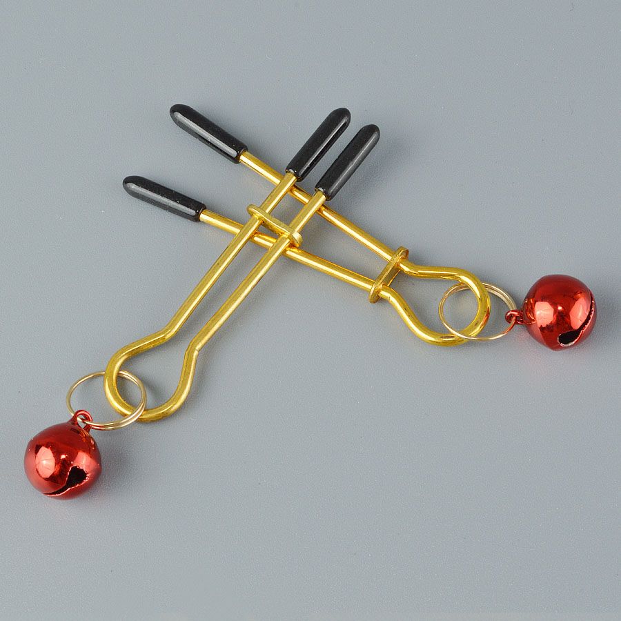 Золотистые зажимы с колокольчиками Gold 1