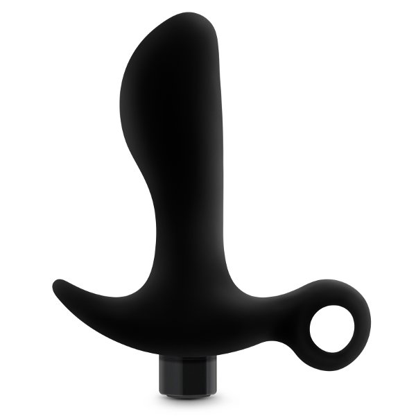 Черный анальный вибратор Silicone Vibrating Prostate Massager 01 - 10,8 см. 1
