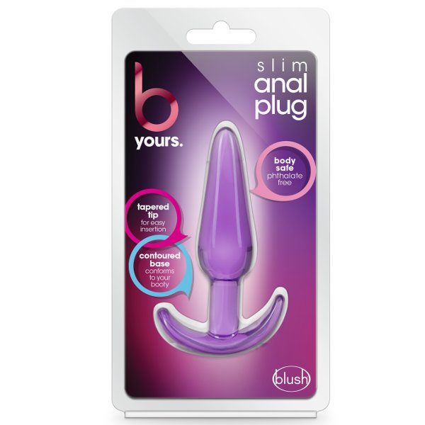 Фиолетовая анальная пробка в форме якоря Slim Anal Plug - 10,8 см. 2