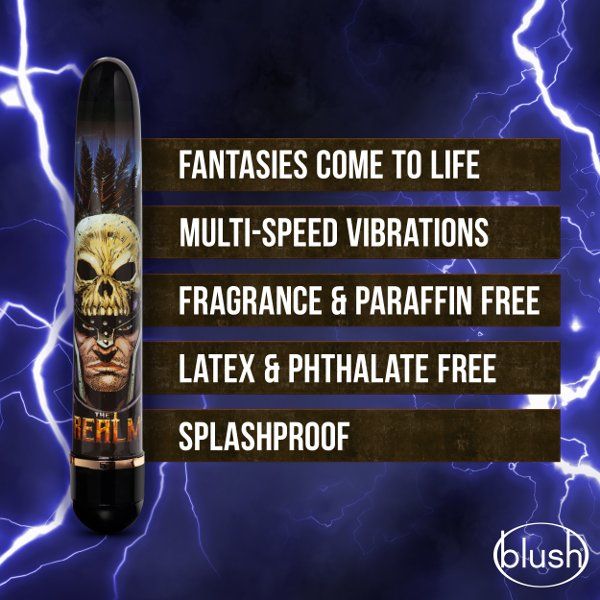 Синий классический вибратор Knight - 17,7 см. 4