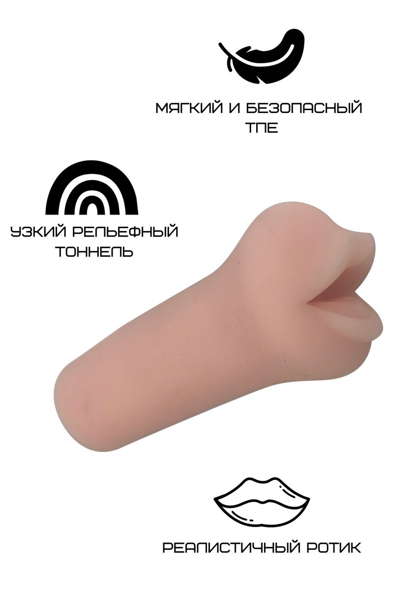 Реалистичный мастурбатор-ротик из реалистичного материала 2
