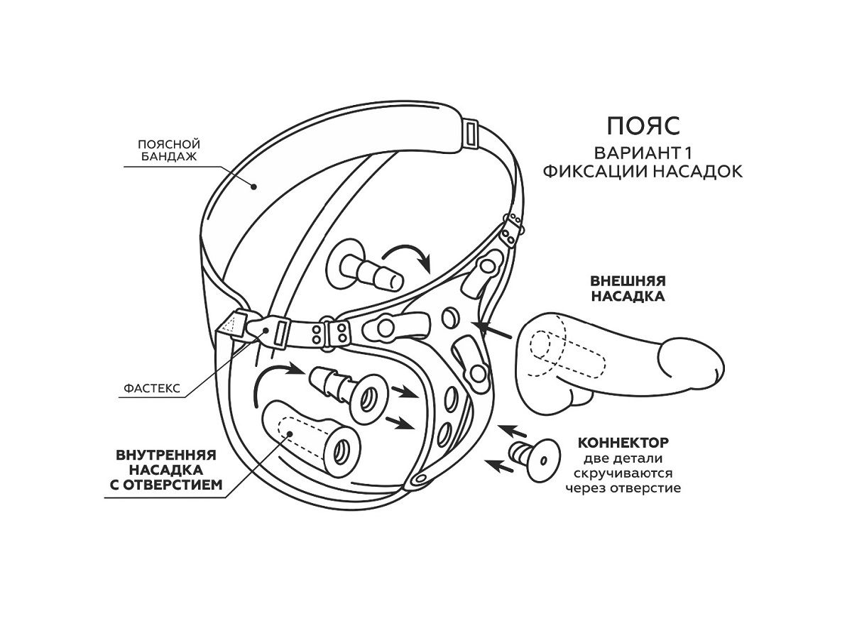 Красно-черный женский пояс с 2 способами крепления насадок и вагинальной пробкой 9