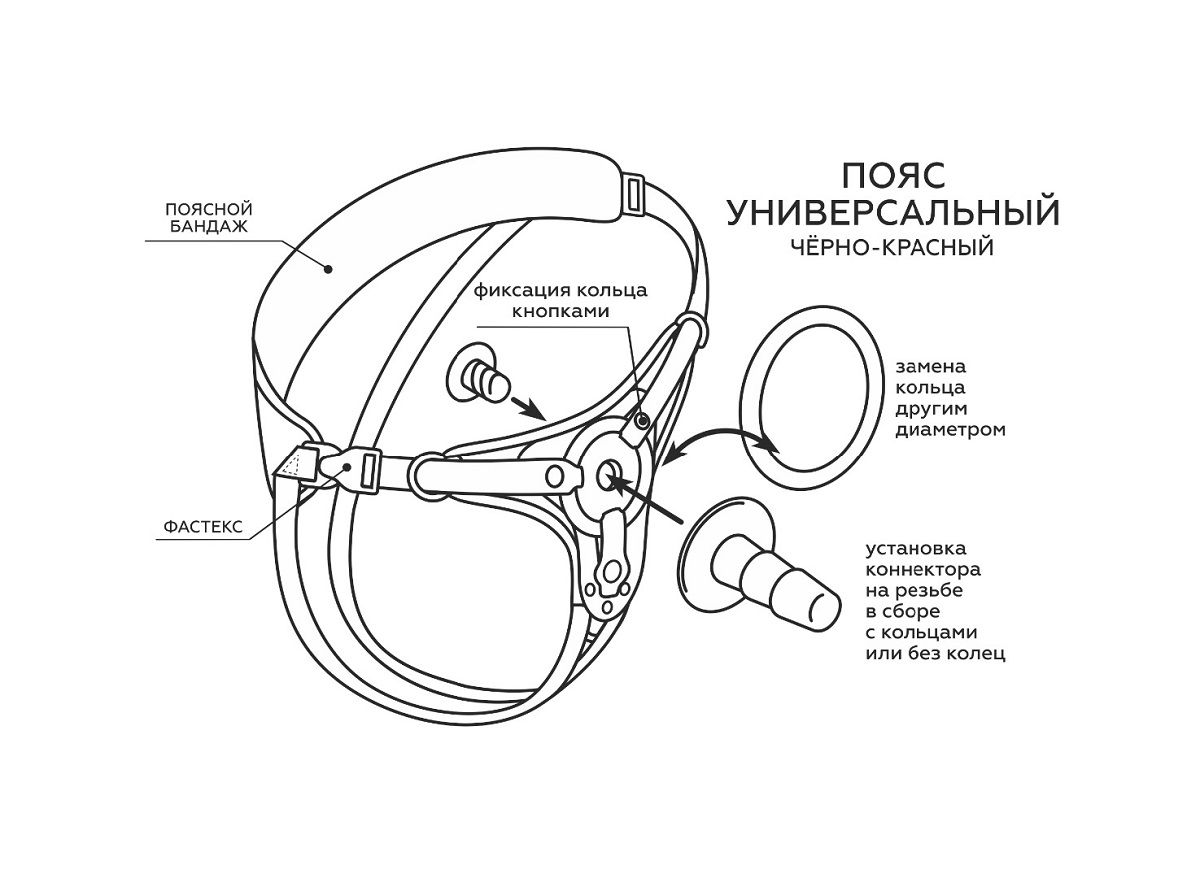 Красно-черные универсальные трусики с 2 способами крепления насадок 9