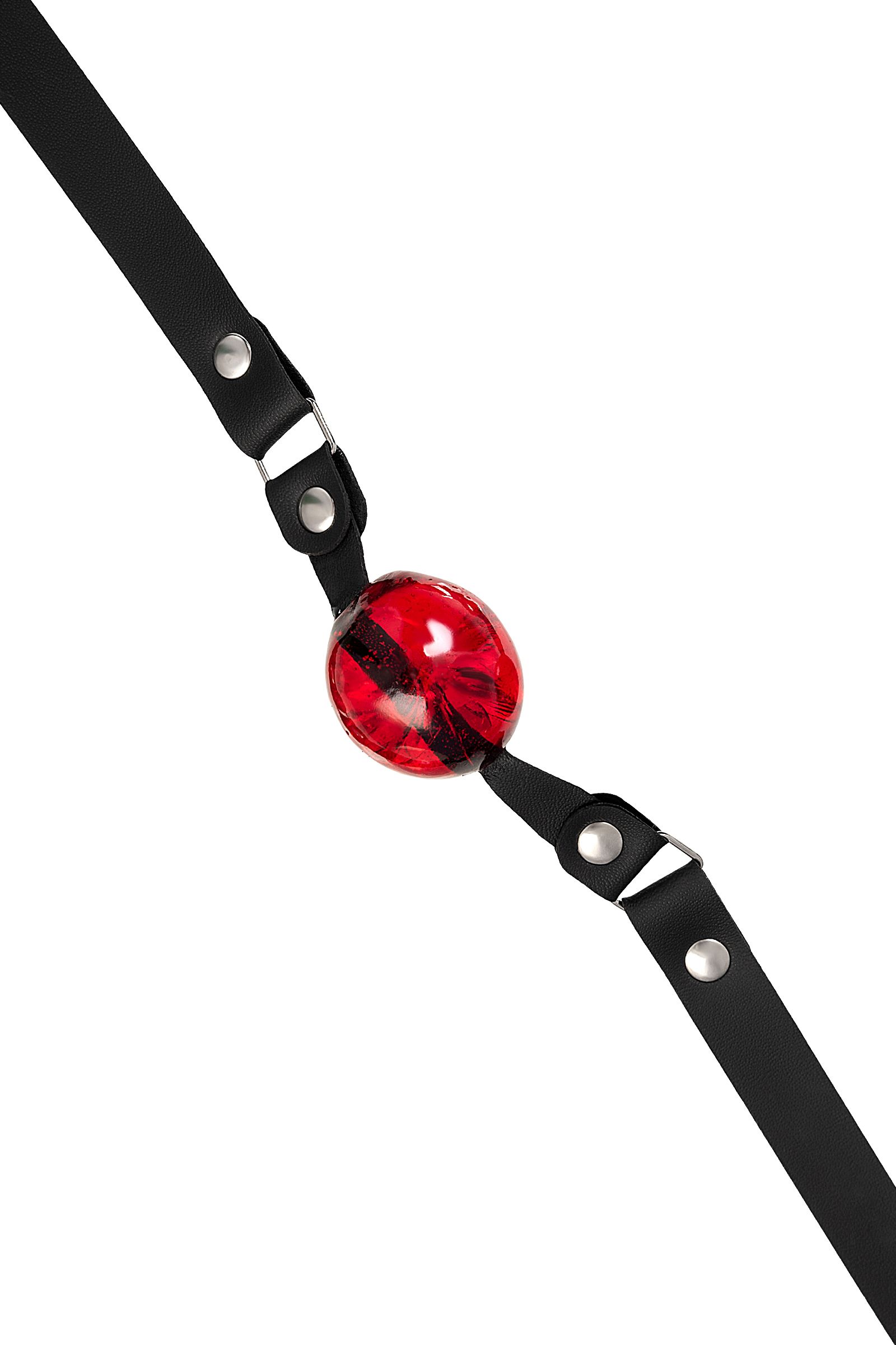 Красный кляп-леденец на кожаных ремешках со вкусом виски 2