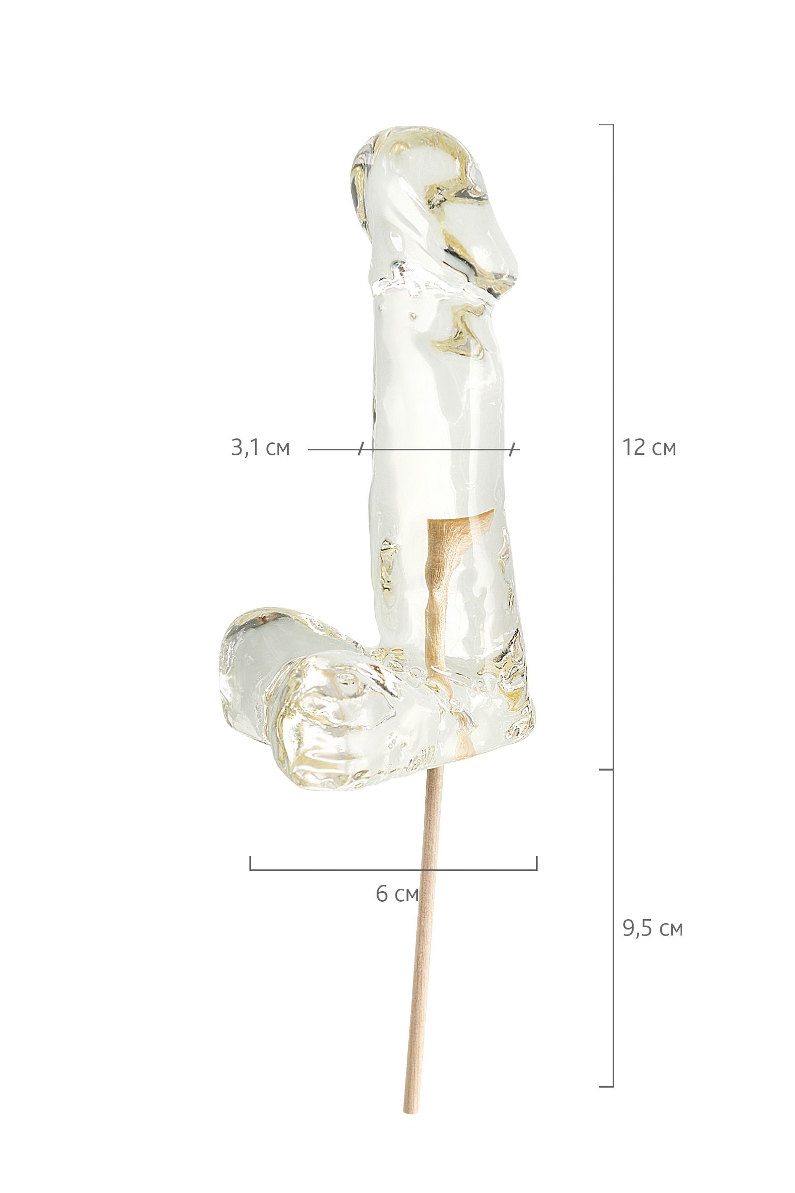 Прозрачный леденец в форме пениса со вкусом пина колада - 173 гр. 6