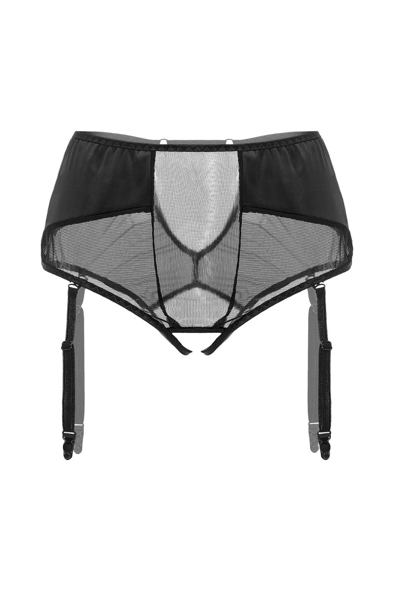 Эротические трусики-пояс для чулок Elegance с высокой посадкой 13