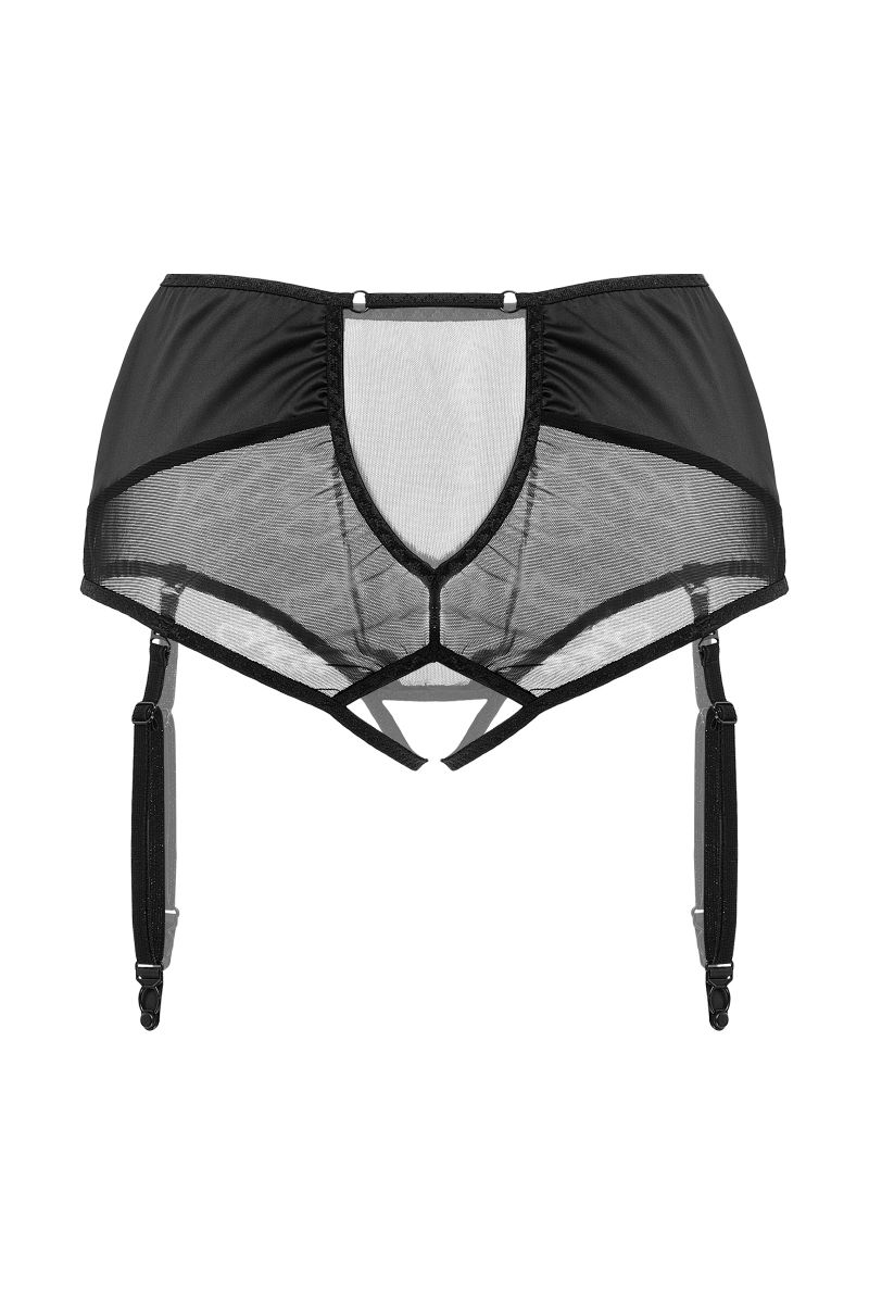 Эротические трусики-пояс для чулок Elegance с высокой посадкой 14
