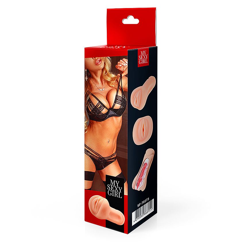 Телесный реалистичный мастурбатор в виде вагины 7