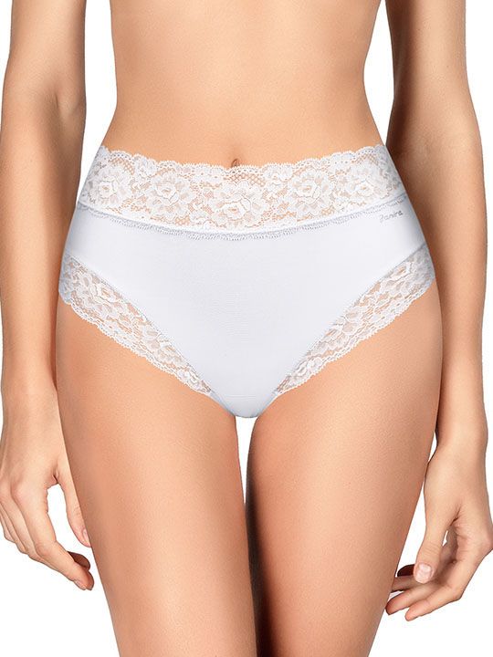 Высокие трусики-слипы с широкой кружевной оторочкой Dolce Micro 1