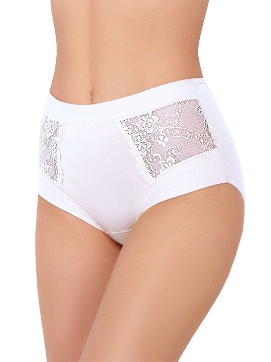 Высокие трусики Charm Cotton с кружевными вставками 1