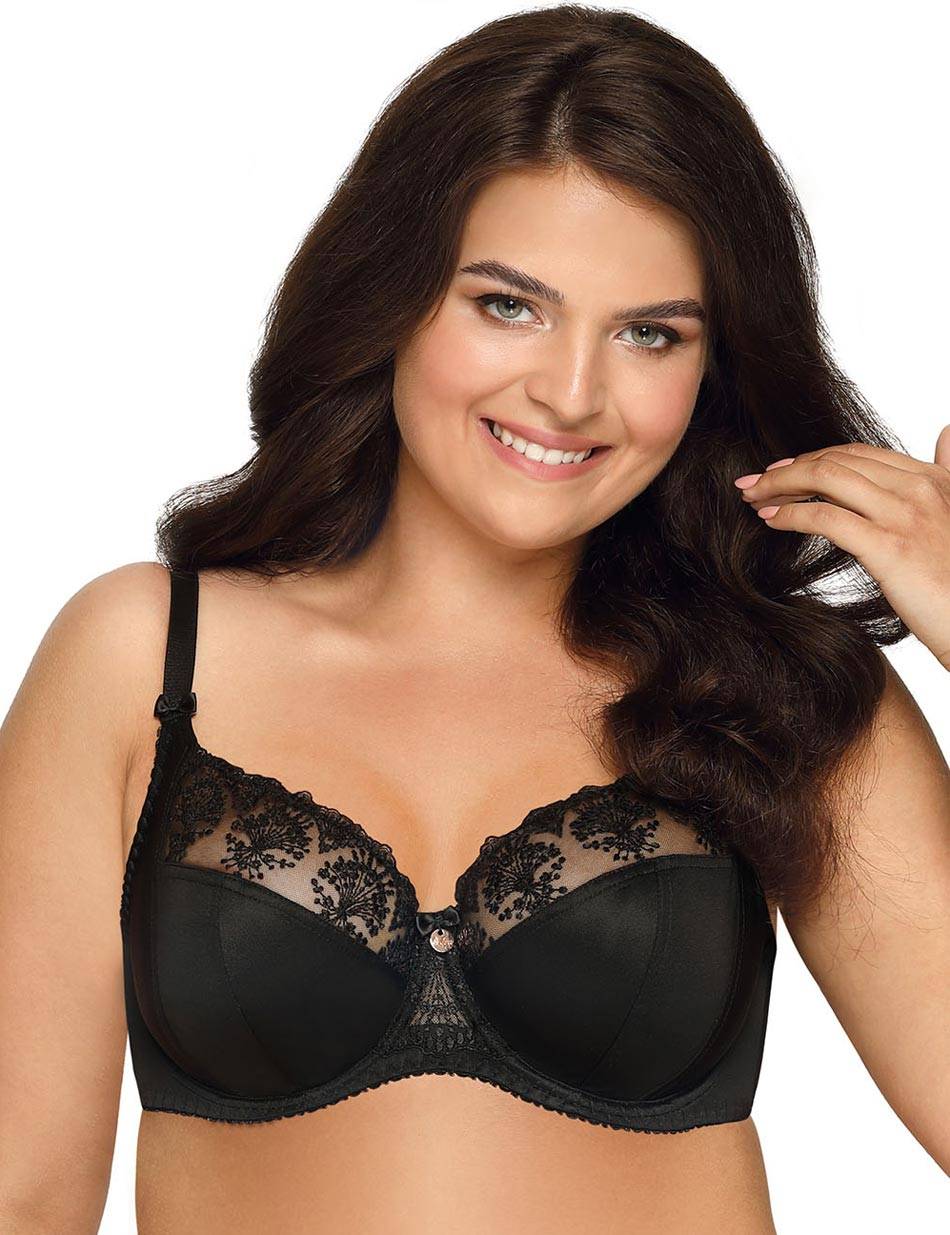 Бюстгальтер plus size на косточках с нежными кружевными элементами 5