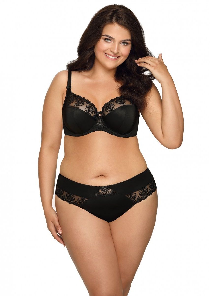 Бюстгальтер plus size на косточках с нежными кружевными элементами 6