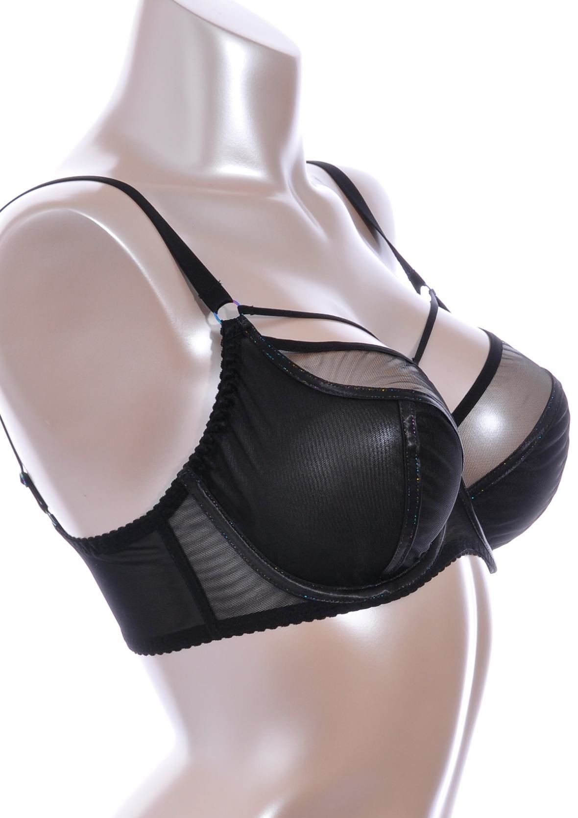 Бюстгальтер на косточках plus size с декоративными бретелями 9