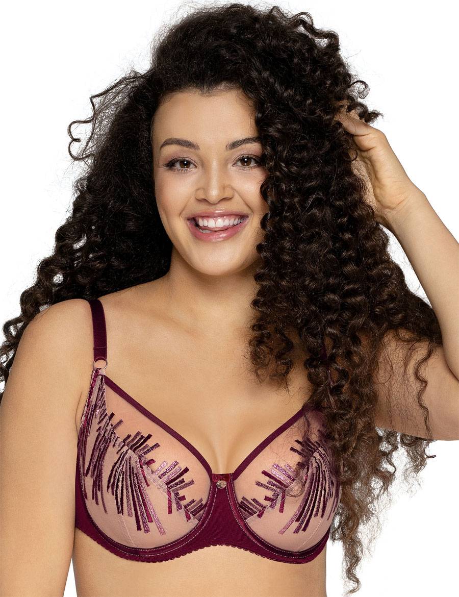 Бордовый бюстгальтер Calla с мягкой чашкой и эффектной вышивкой 1
