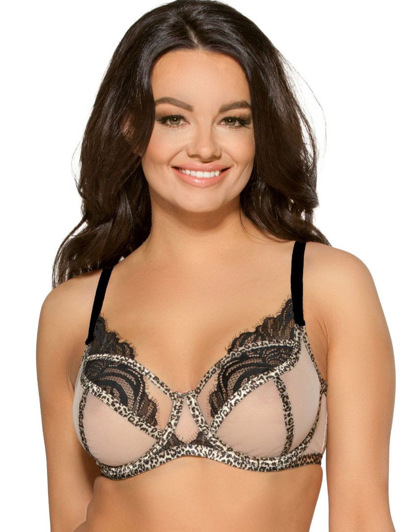 Бюстгальтер с леопардовой отделкой мягких чашек 1