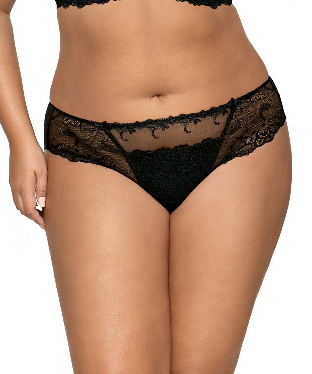 Трусы-слипы из эластичной ткани и кружева 1