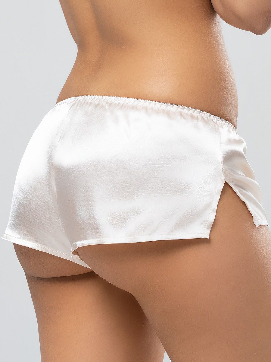 Атласные шортики с разрезами по бокам 2