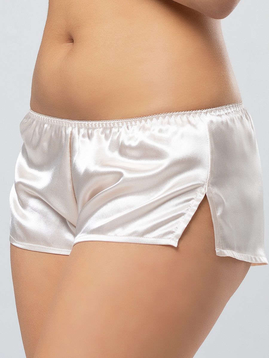 Атласные шортики с разрезами по бокам 1