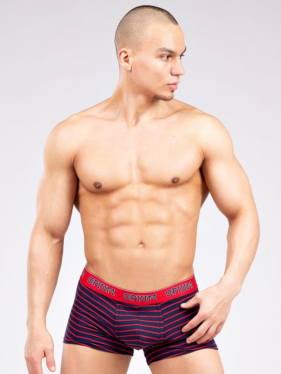 Мужские боксеры в полоску из мягкого хлопкового трикотажа 1