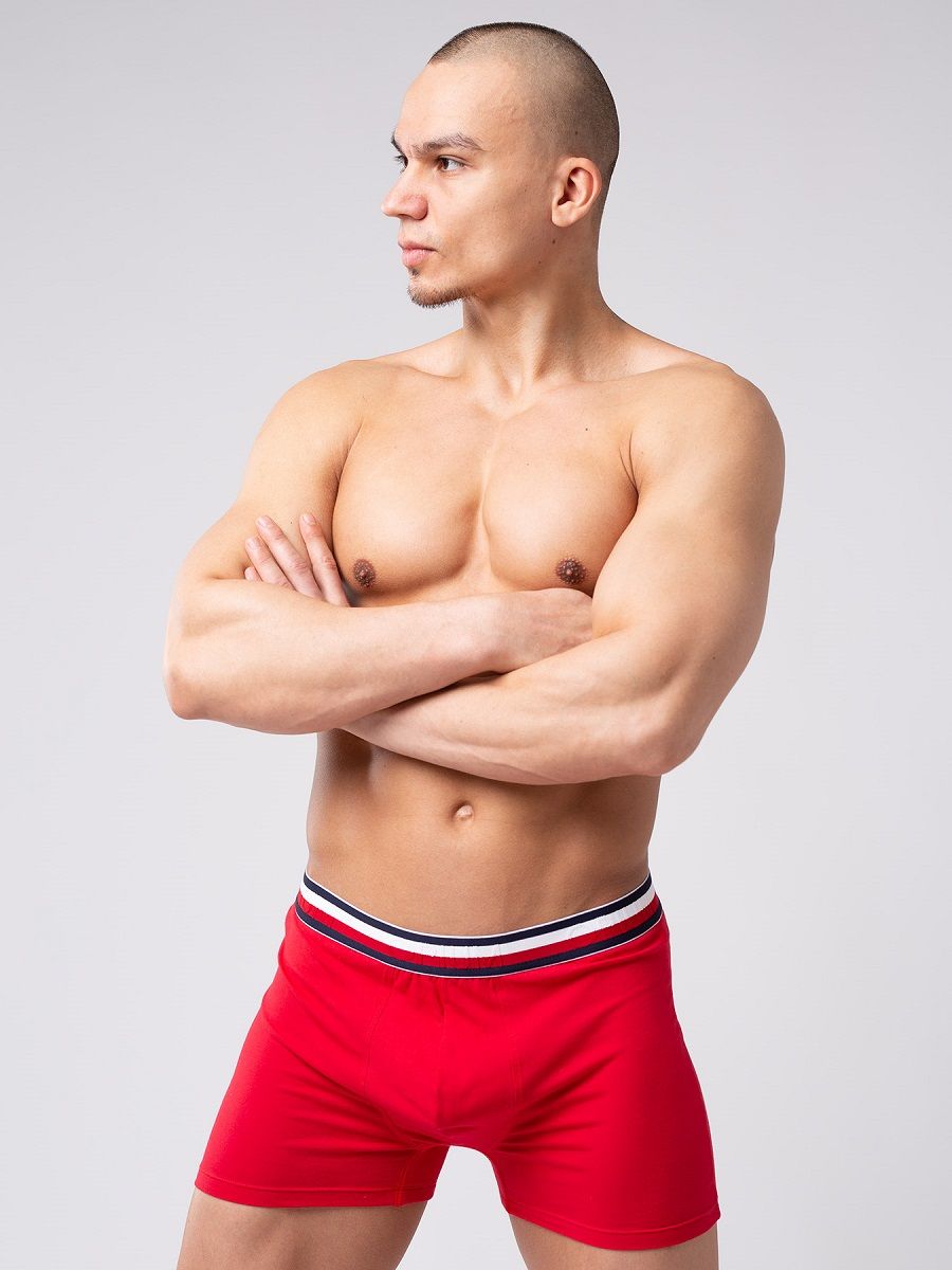 Мужские боксеры из мягкого хлопкового трикотажа с резинкой в полоску 3