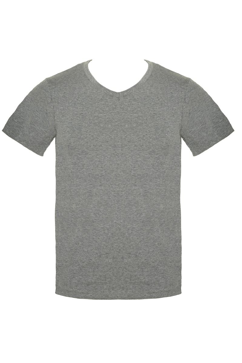 Мужская хлопковая футболка с V-образным вырезом горловины 12