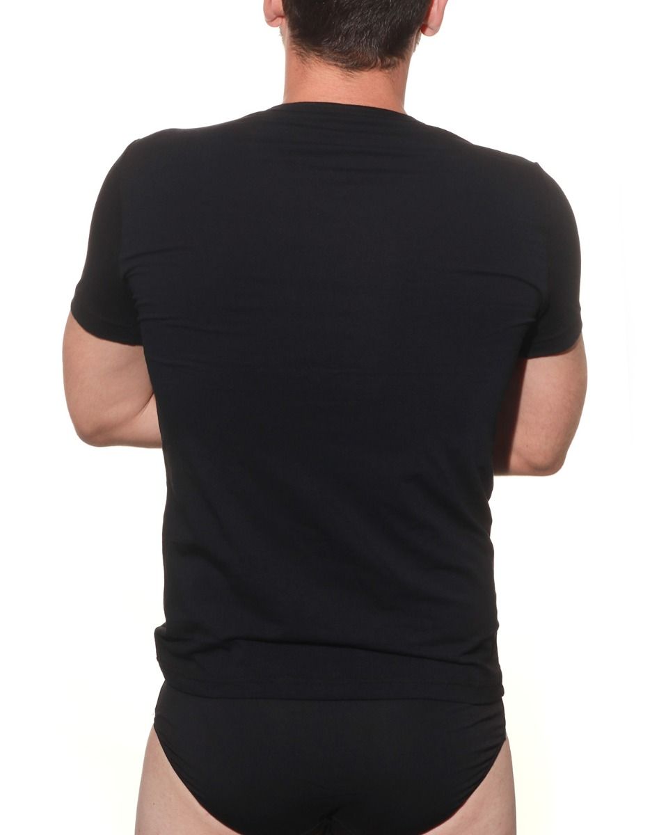 Мужская хлопковая футболка с V-образным вырезом горловины 6