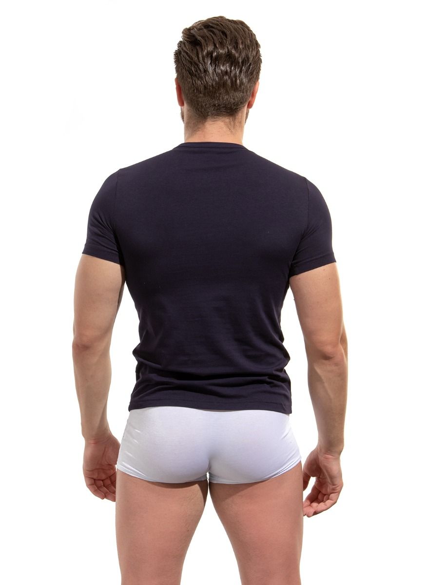 Мужская хлопковая футболка с V-образным вырезом горловины 10