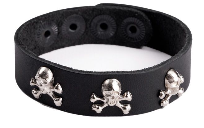 Кожаный браслет "Веселый Роджер" 1