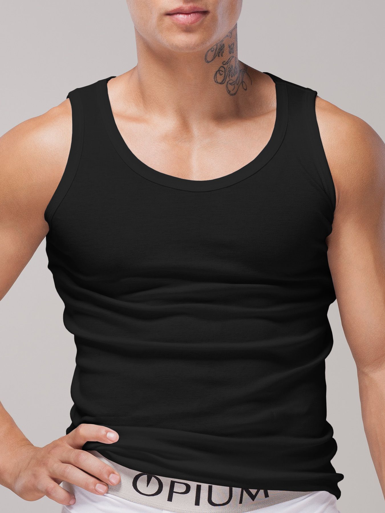 Уютная мужская майка в мелкий рубчик 6