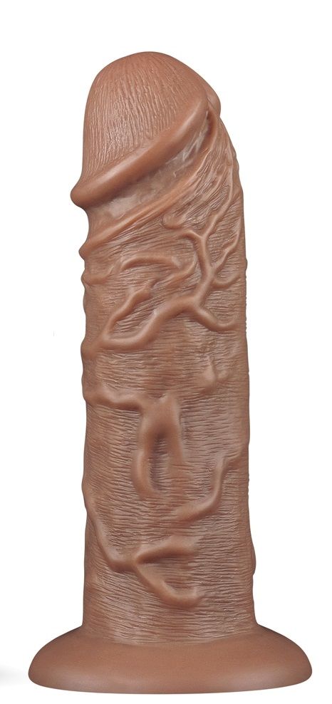 Коричневый фаллоимитатор Cubby dildo - 26,6 см. 1