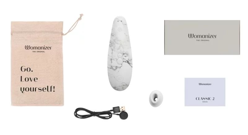 Белый бесконтактный клиторальный стимулятор Womanizer Marilyn Monroe Special Edition 5