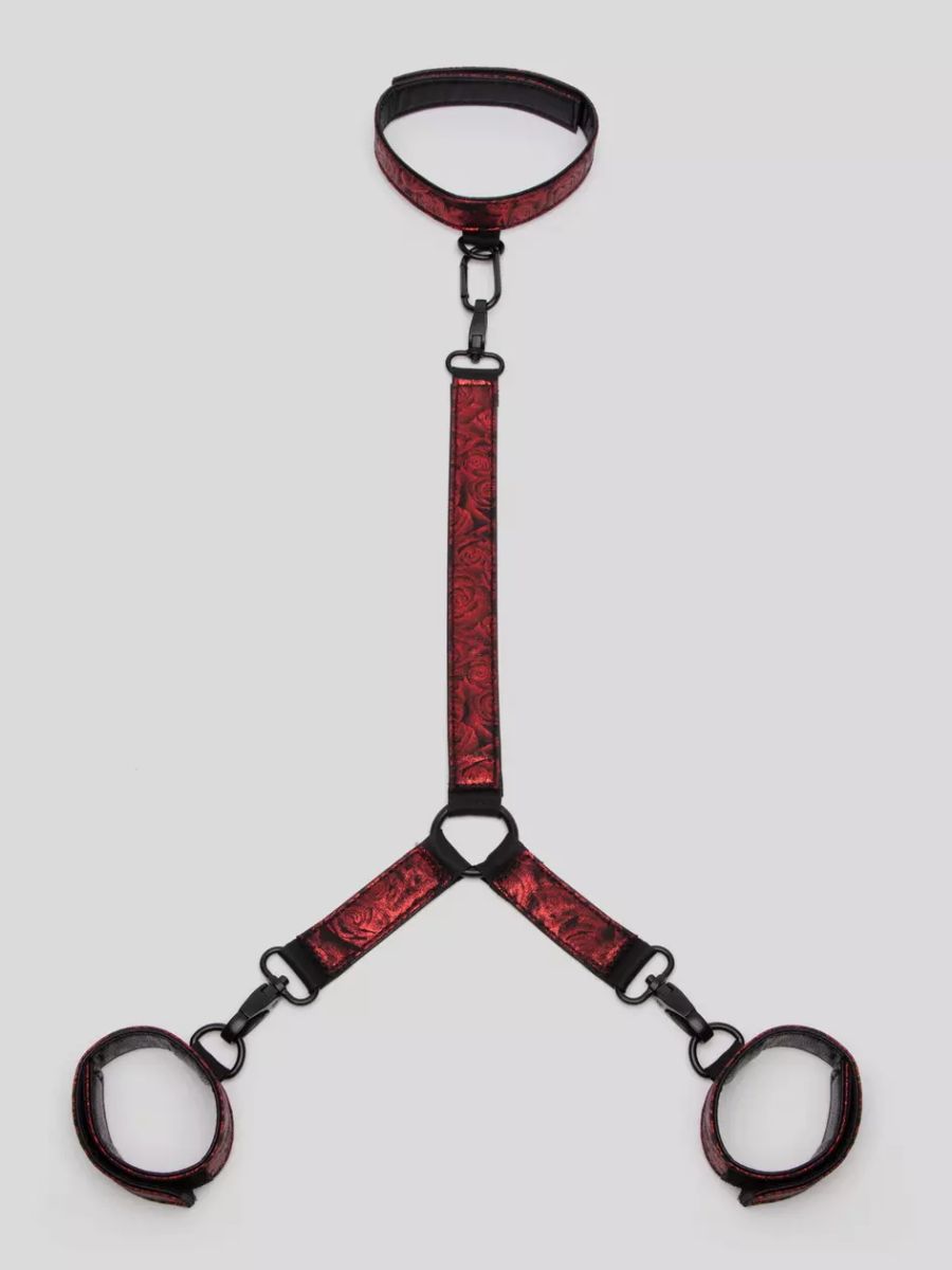 Ошейник с наручниками Reversible Faux Leather Collar and Wrist 1