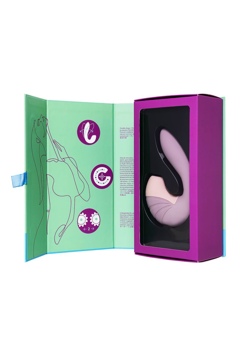 Сиреневый вибратор с вакуумным стимулятором Supernova - 16,9 см. 10